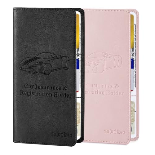 TILDOSAC 2Pack Leather Car Registration and Insurance Card - Product Imagery
