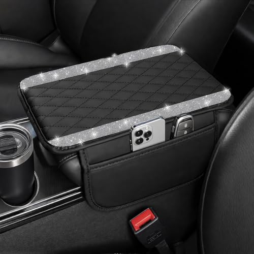Bling Car Center Console Cover, Crystal Rhinestone Car Arm Rest - Product Imagery
