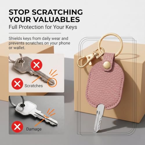 Leather Car Key Cover, Stylish Key Covers for Auto Keys, Car Key - Product Imagery