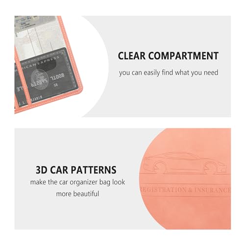 Car Registration and Insurance Holder,PU Leather Car Glove Box - Product Imagery