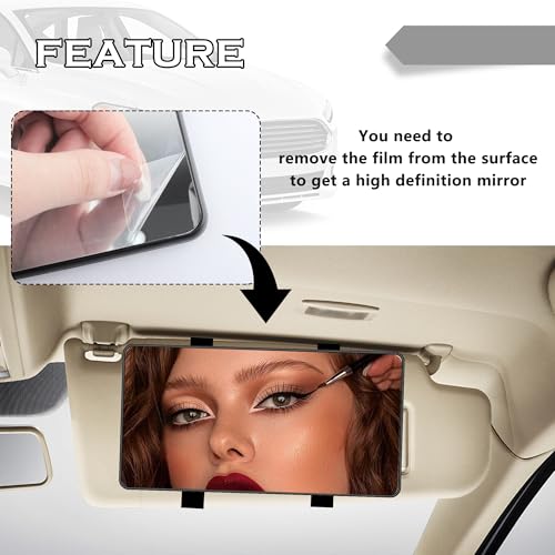 HD Large Car Mirror Vanity with Straps,Multifunctional CCar - Product Imagery