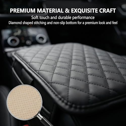 Car Center Console Cover, Leather Car Arm Rest Cover, Middle - Product Imagery