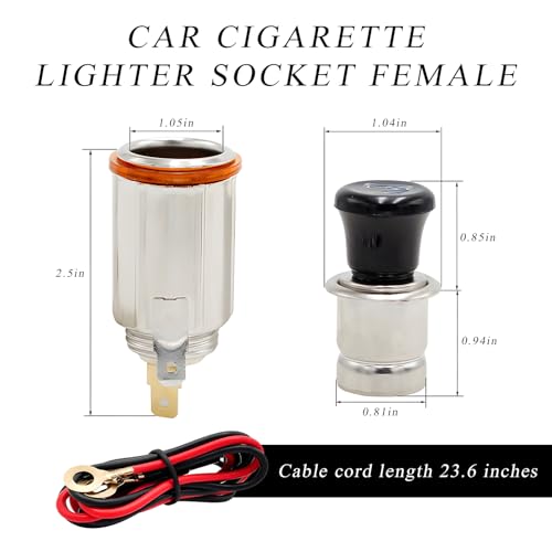 Yourkar Car Cigarette Lighter, DC 12V Auto Cigarette Lighter - Product Imagery