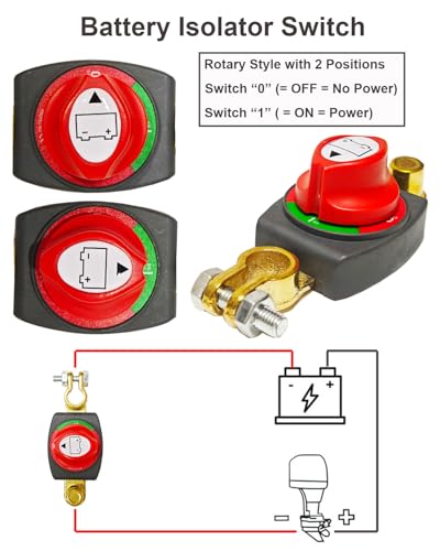 Battery Disconnect Switch Negative, 12V-48V Heavy Duty Top Post - Product Imagery