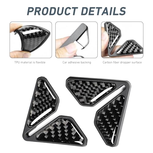 2 PCS Car Door Corner Edge Guards, 2.1" x 2.1" Carbon Fiber - Product Imagery
