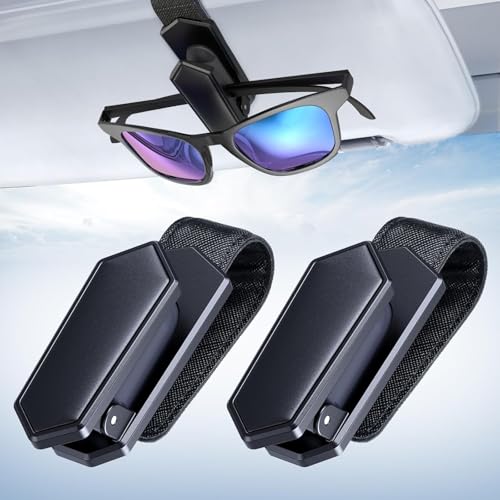 Veharvim Sunglass Holder for Car (One-Handed-Operation, Gentle & - Product Imagery
