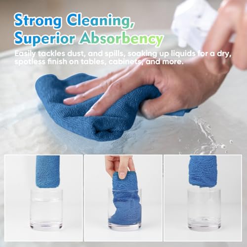 HOMEXCEL Lake Green Microfiber Cleaning Cloth 12 Pack 12.5 x - Product Imagery