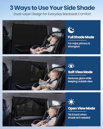 Car Window Shades, [Upgraded] 8 Strong Magnets Magnetic Side - Product Imagery