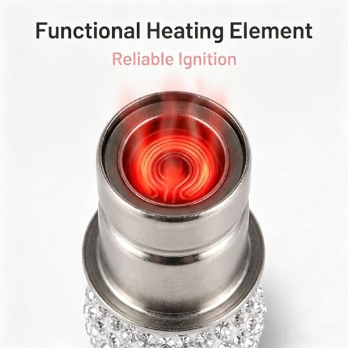 Bling Car Cigarette Lighter Plug, Rhinestone Decorative - Product Imagery