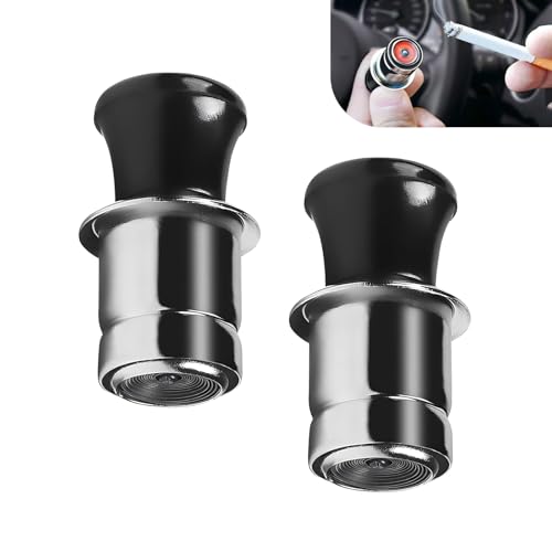 2 PCS Car Cigarette Lighters, 12 V Pop-out Stainless Steel - Product Imagery