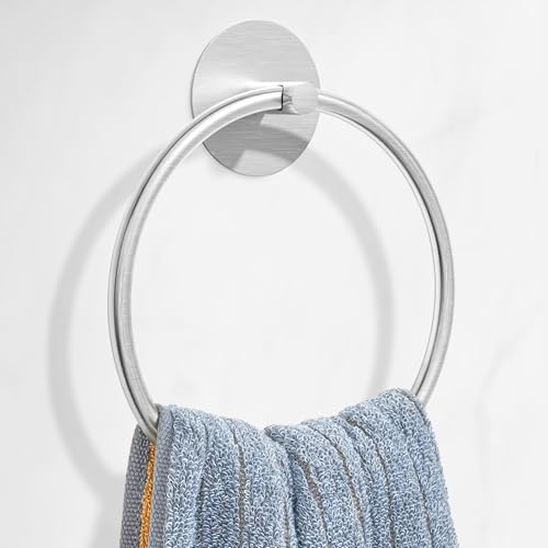 Nickel Brushed Bathroom Towel Ring - SUS304 Stainless Steel - Product Imagery
