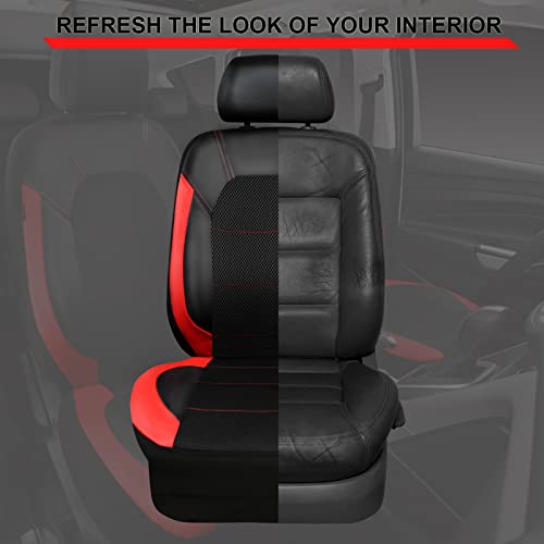 CAR PASS Leather Car Seat Covers Front Seats Only, with Air Mesh - Product Imagery
