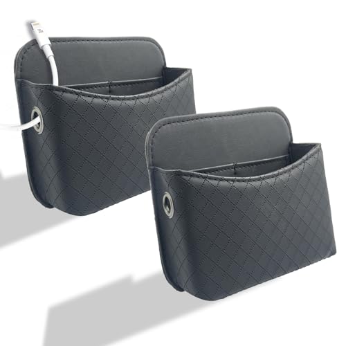 Self-Adhesive Car Seat Side Pocket Organizer with Cable Port - - Product Imagery