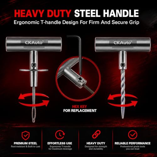 CKAuto 36 pcs Universal Tire Repair Kit with Plugs Heavy Duty - Product Imagery