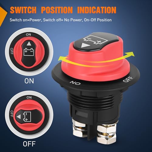 Nilight Battery Disconnect Switch 100A Master Isolator - Product Imagery