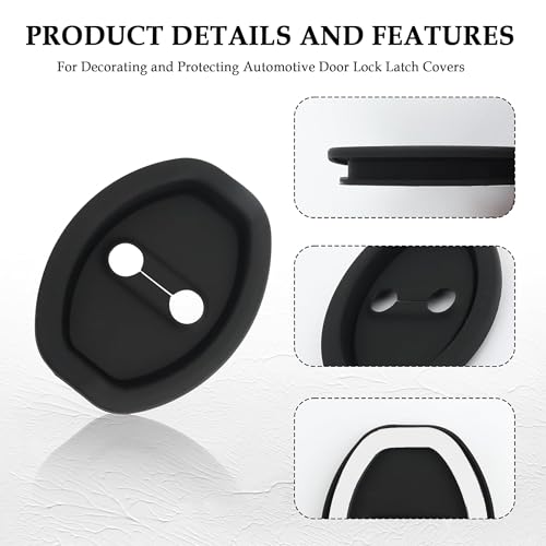 4PCS Upgrade Door Latch Lock Cover,Silicone Door Latch Guard Car - Product Imagery