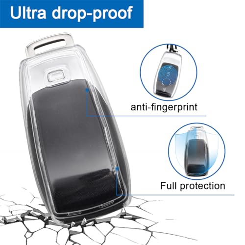 Compatible for Benz A B C E S GLC CLA CLE EQE Clear Car Key Fob - Product Imagery
