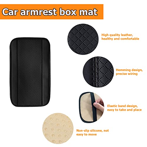 8sanlione Car Center Console Pad, Black - Product Imagery
