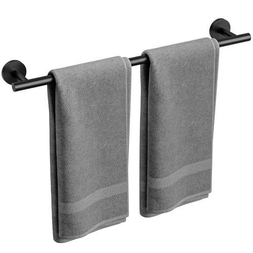 Matte Black Towel Bar, 24 Inch Bathroom Towel Rack - Product Imagery