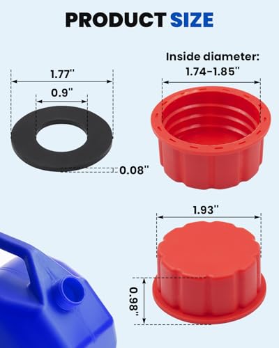 15 PCS Gas Can Caps, 1/2.5/5/10 Gallon Gas Can Cap Replacement - Product Imagery
