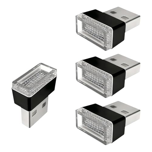 4 PCS USB LED Car Interior Atmosphere Lamp, Plug-in Auto Ambient - Product Imagery