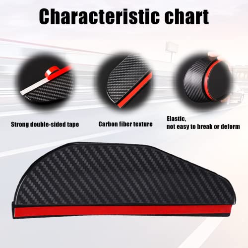 2Pcs Carbon Fiber Side Mirror Rain Visor Guard, Universal for - Product Imagery