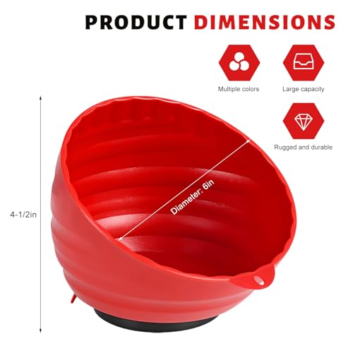 Magnetic Nut Cup, 6 Inch Cup Diameter Curved Magnetic Screws - Product Imagery