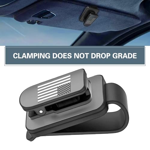 Sunglass Holder for Car Visor, Metal American Flag Visor - Product Imagery