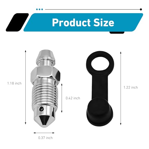 2 PCS Brake Bleeder Screw, 3/8-24 × 1-3/16 Car Brake Bleeder - Product Imagery