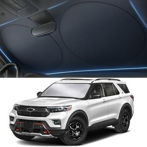 Autovir Windshield Sun Shade, Foldable Car Window Shades, 280T - Product Imagery