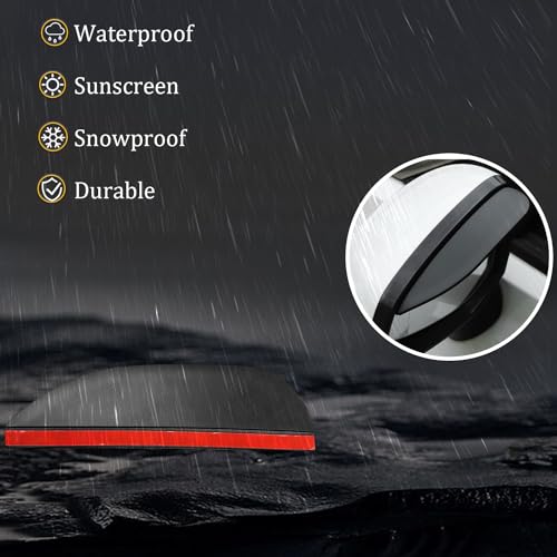 Pincuttee 2PC Side Mirror Visor Rain Guards,Car Rear View Mirror - Product Imagery