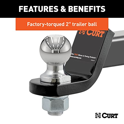 CURT 45036 Loaded Ball Mount, 7,500 lb, 2" Drop - Product Imagery
