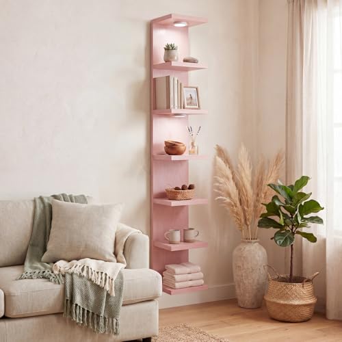 Fixwal 7 Tier Wall Shelf with LED Lights Lack Shelf for Room - Product Imagery