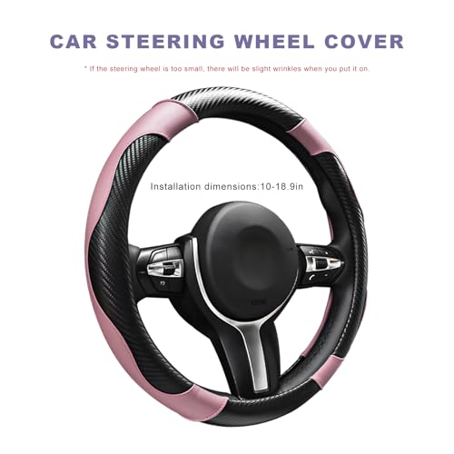 Car Steering Wheel Cover, 15 Inch Breathable Leather Elastic - Product Imagery