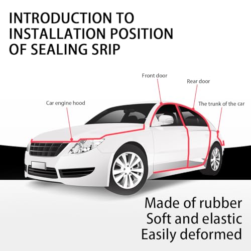 52.49ft Car Door Seal Strip, Self Adhesive Weather Stripping - Product Imagery