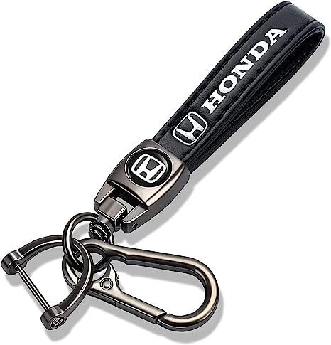 Leather car Keychain Set for Honda Accord Civic Fit CRV Pilot EX - Product Imagery