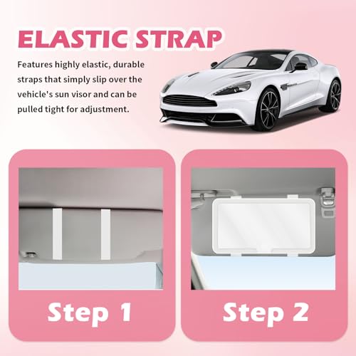 Rechargeable Car Vanity Mirror with Lights,50 LED Beads Car - Product Imagery