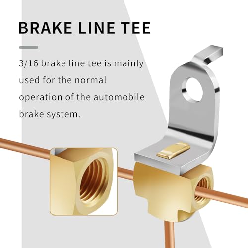 3-Way Brake Line Tee with Mounting Bracket,Brass Brake Line - Product Imagery