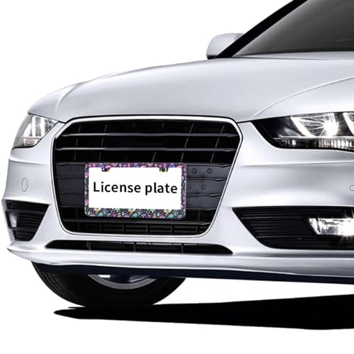 Multicolor Mushroom License Plate Frames,2 Pack Car Plate Holder - Product Imagery