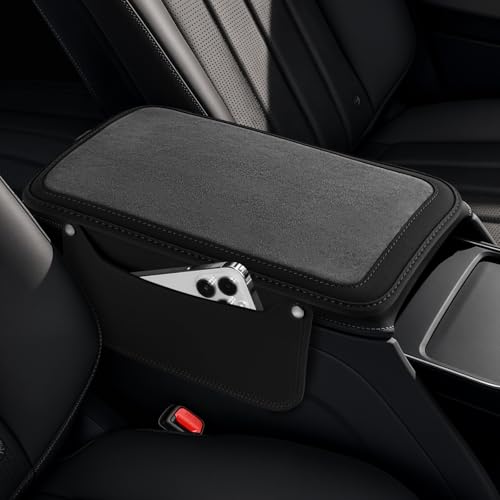 SINGARO Center Console Cover with 2 Side Pockets, Plush-Lined - Product Imagery