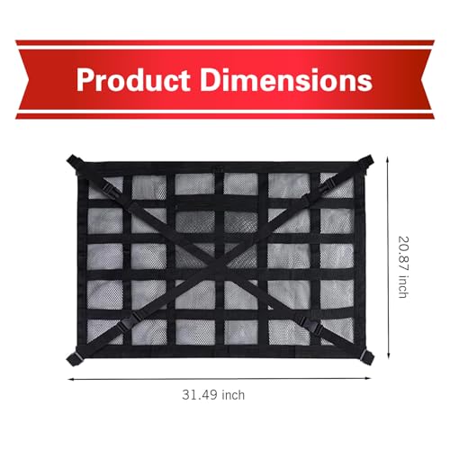 Double Layer Mesh Roof Storage Organizer, 31.5"x 21" Car Ceiling - Product Imagery