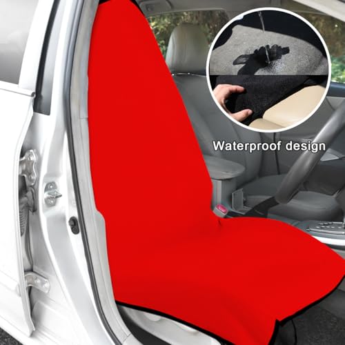 DXNQ 2PCS Car Towel Seat Cover, Waterproof Sweating Non-Slip - Product Imagery