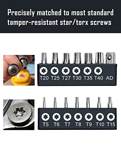 ROTATION 14-Piece Tamper Resistant Star Bits, Chrome Vanadium - Product Imagery