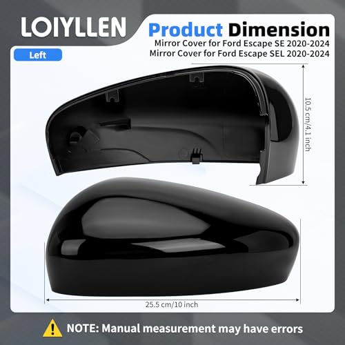 Driver & Passenger Side Mirror Cover Replacement for Ford Escape - Product Imagery