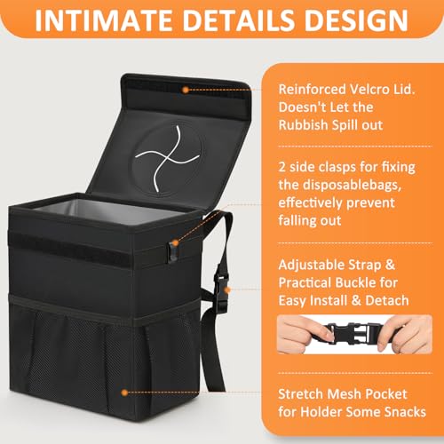 Vankor Car Trash Can with Lid Leak Proof Car Accessories for - Product Imagery
