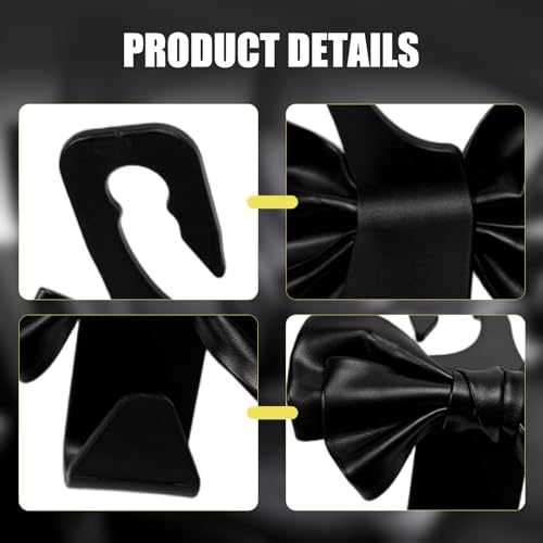 2PCS Car Seat Headrest Hooks, Cute Bow Car Purse Hook, Leather - Product Imagery