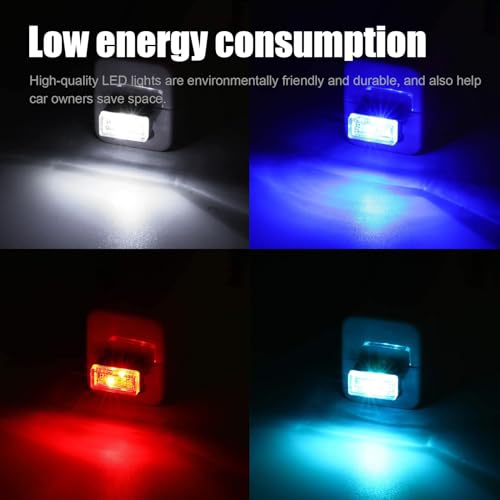 Ziciner 4 PCS USB LED Car Interior Atmosphere Lamp, Portable - Product Imagery