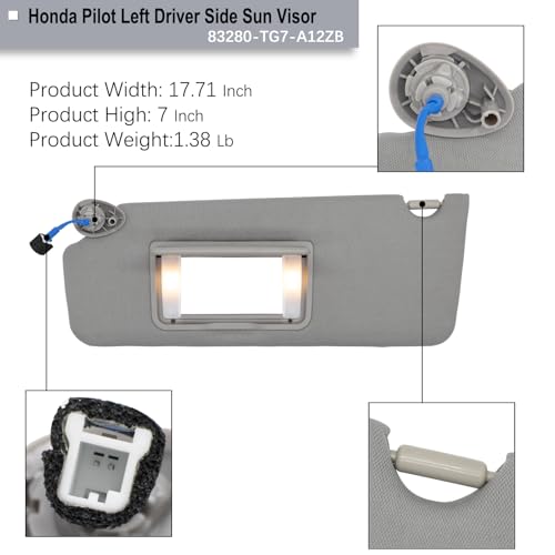 NHILES Left Driver Side Sun Visor Compatible with Honda Pilot - Product Imagery