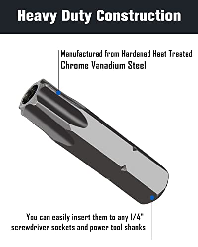 ROTATION 14-Piece Tamper Resistant Star Bits, Chrome Vanadium - Product Imagery