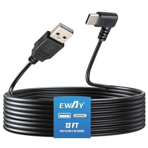 EWAY USB C Dash Cam Power Cord (13FT/4M), 90 Degree USB-A 2.0 to - Product Imagery